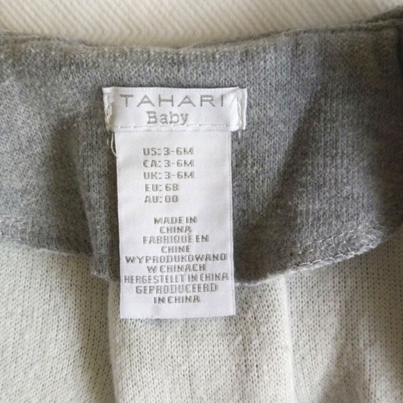 tahari baby gray bell sleeve peacoat with lace detail 3-6 months baby girl - Picture 4 of 7